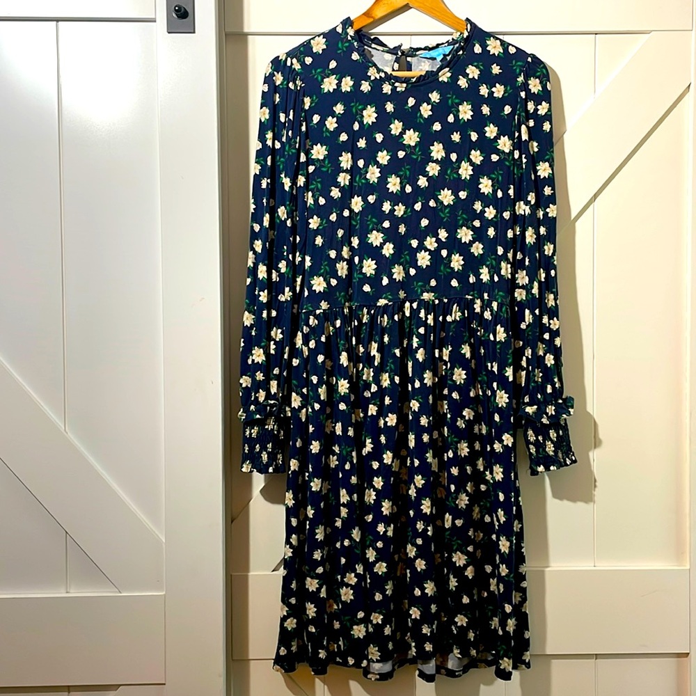 Draper James magnolia print soft knit midi dress